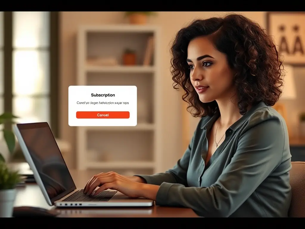 A customer is clicking a 'Cancel Subscription' button on their GreenCrate account page. A confirmation pop-up appears, asking them to confirm their cancellation.